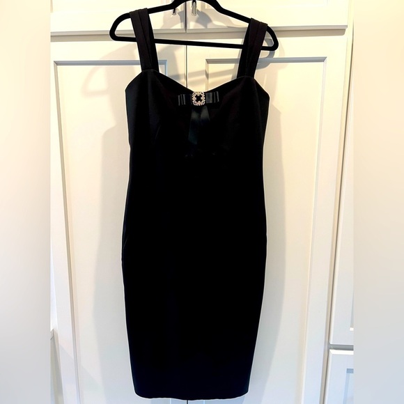 Theory Women”s Sweetheart Neckline Black Sheath Midi Dress. Size 8. EUC! - Picture 1 of 11